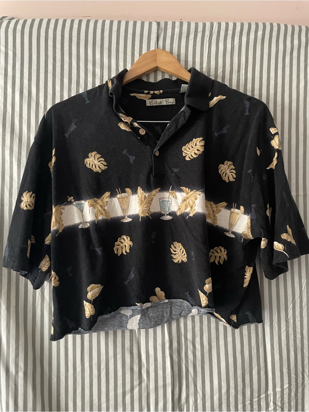 Tropical Cocktail Polo Crop Top